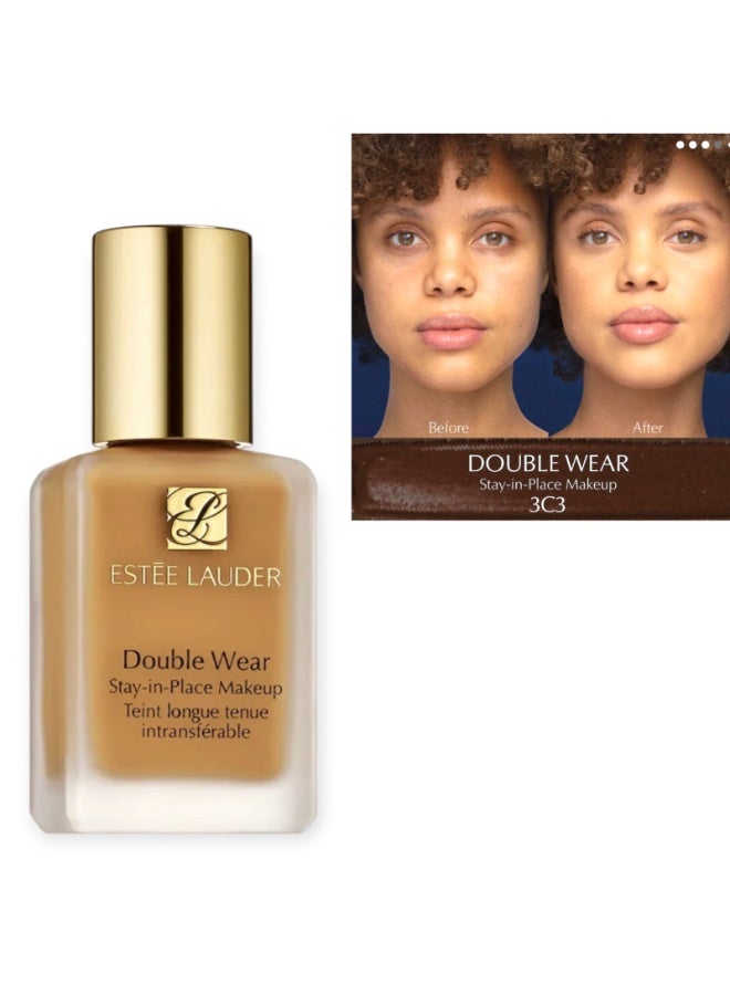 Esteelauder Estée Lauder Double Wear Stay-in-Place Liquid Foundation 3C3 Sandbar – Long Wear Matte Makeup - Image 1